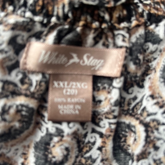 Button front off shoulder paisley loose boho beach coastal grannycore contempory - Picture 5 of 5